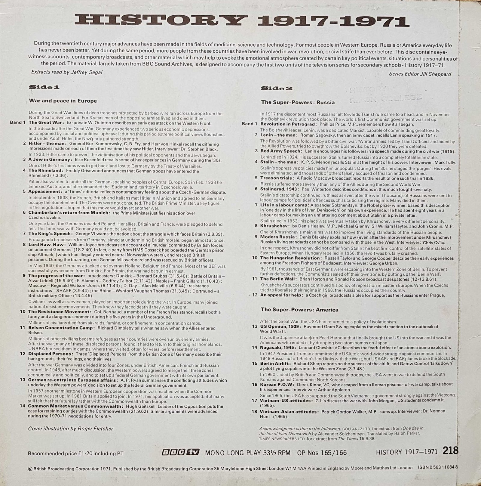 Back cover of OP 165/166